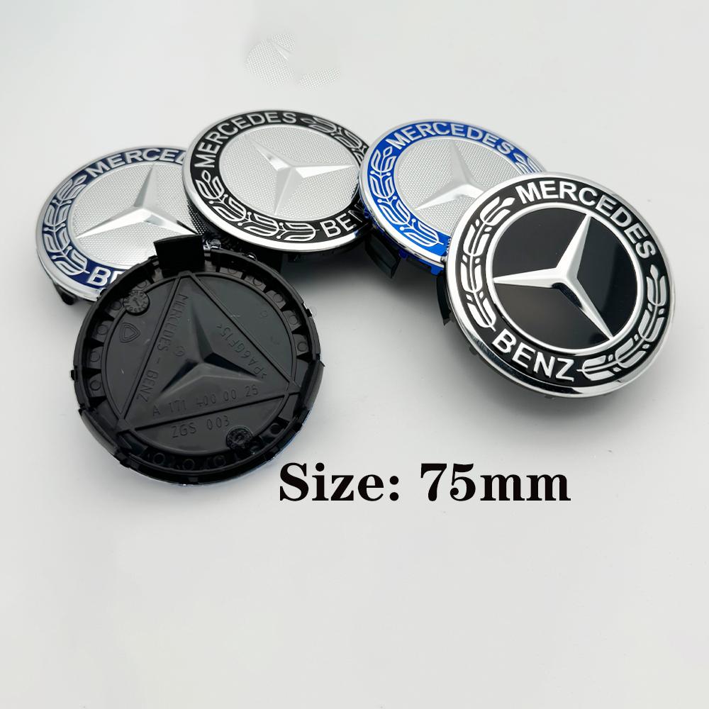 AA-4pcs 75mm Wheel Hub Cap Emblem Replacement For Mercedes Benz AMG C180 C200 E260 E300 ML350 W23 W204 W20 W210 W211 A1714000025 OB1