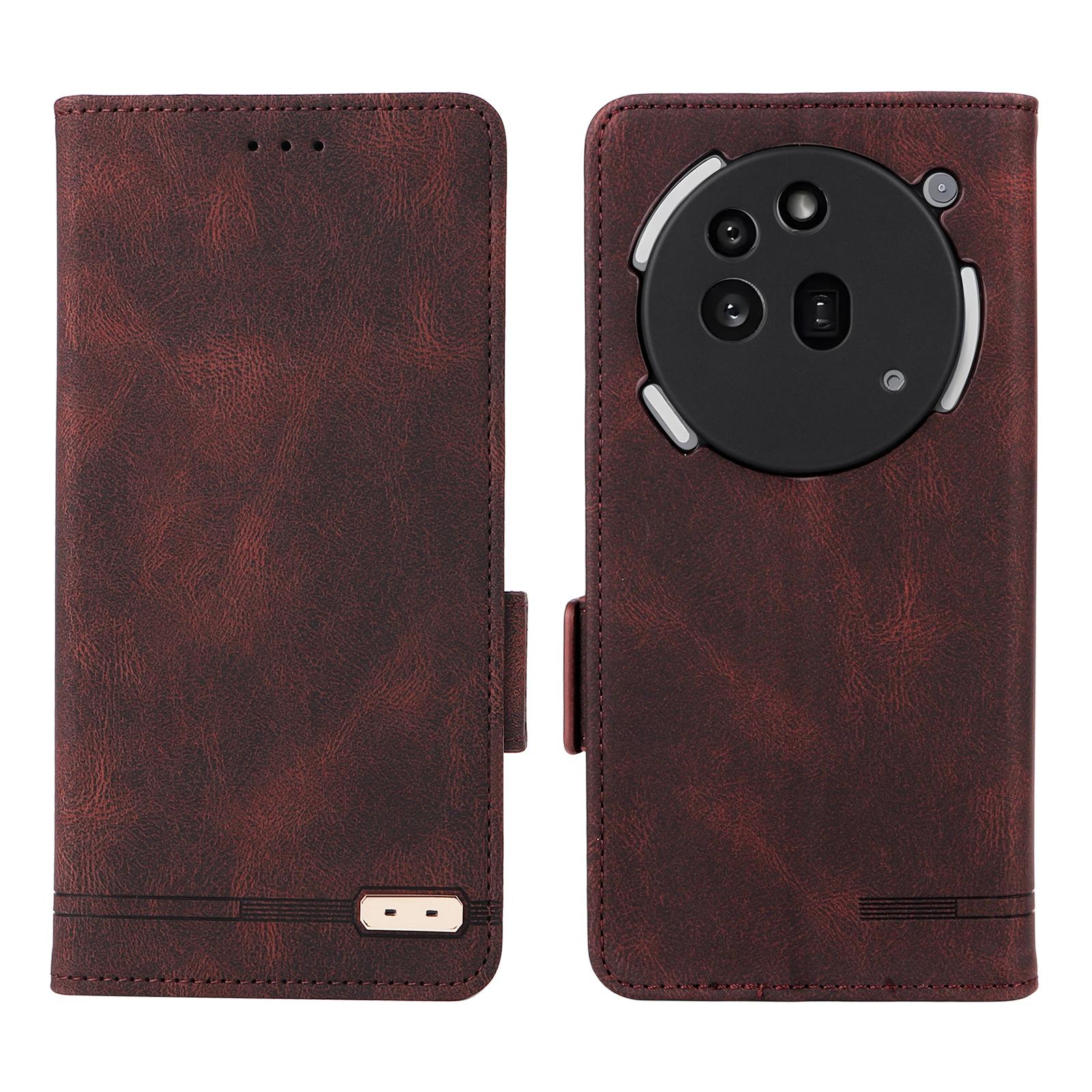 

For Nothing Phone (3a) Pro Case Leather Wallet Flip Phone Cover with Hardware Decor Coffee