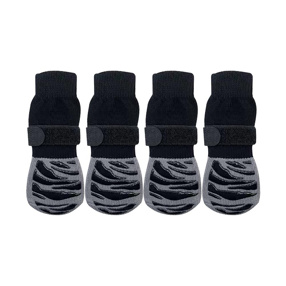4 Stück/Set Rutschfest Pfotenschutz Hundesocken Schwarz Braun Anti-Haaren Atmungsaktiv Rutschfeste Socken Für 5-30kg Mittelgroße Große Hunde