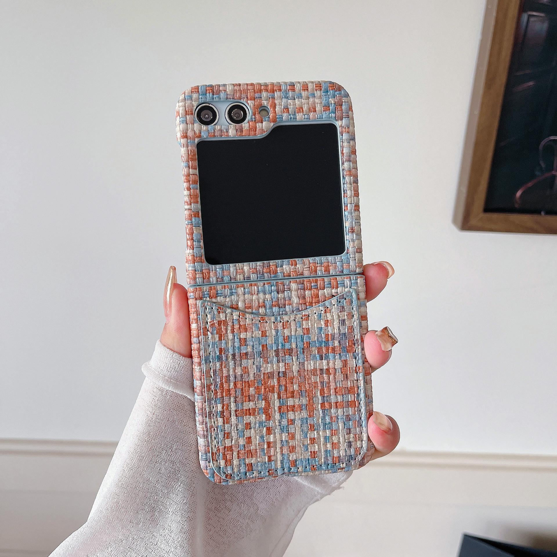 

Цветной тканый чехол с отделением для карт для Samsung Galaxy Z Flip Series Flip6