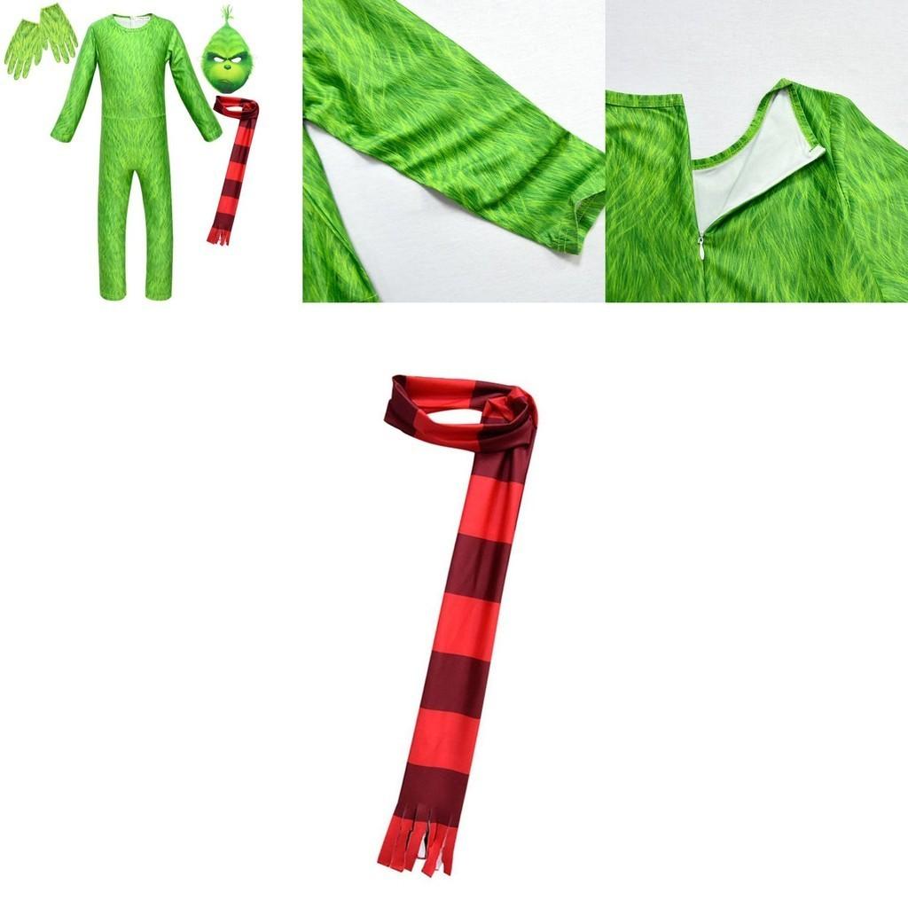 Eye-catching Grinch Cosplay Costume For Kids Perfect For Halloween Parties!