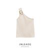 Jnleaog Autumn New Women's Clothing Fashion Style French Design White Slit Asymmetric Knitting Matching