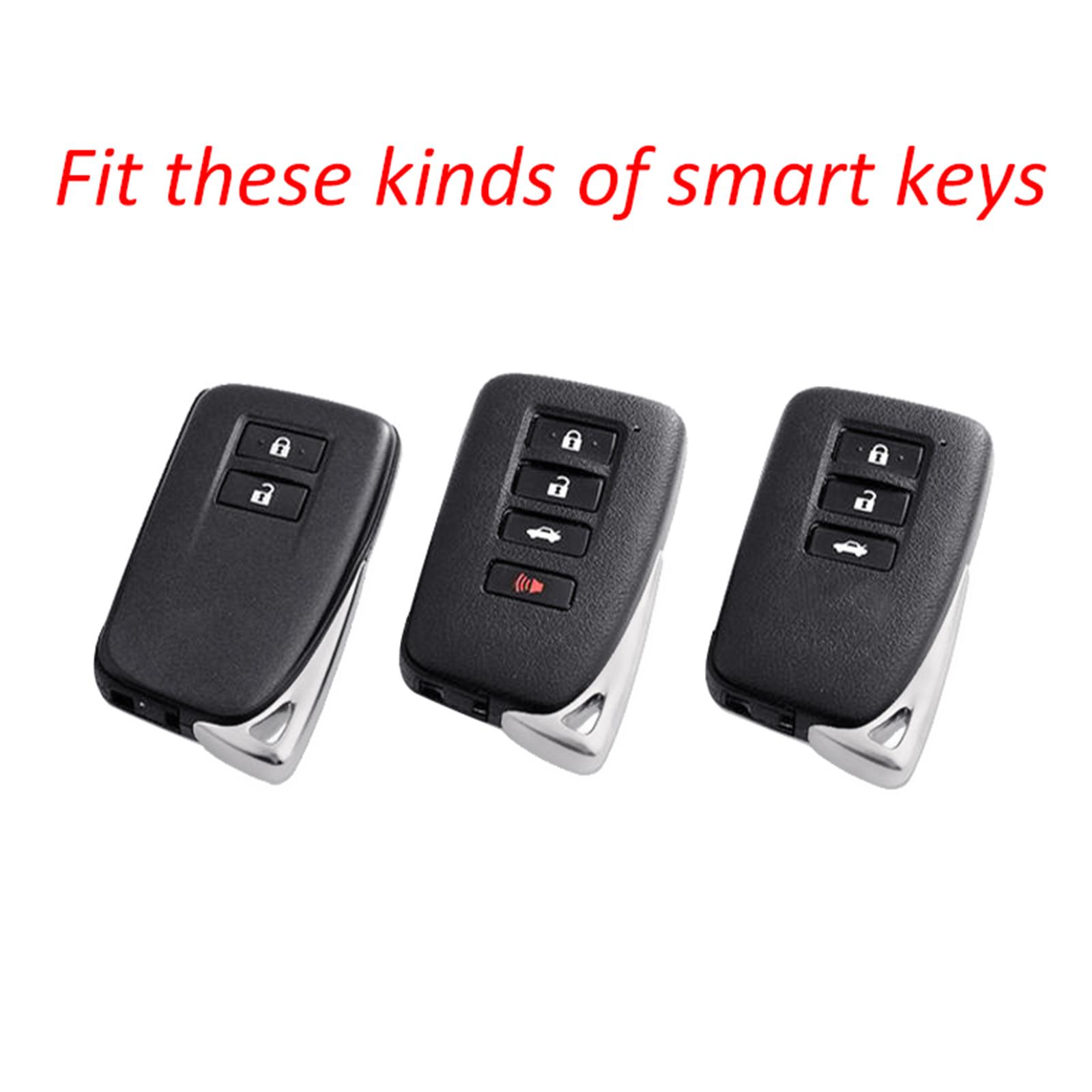 Leather Silicone Car Key Case Cover With Buckle For Lexus