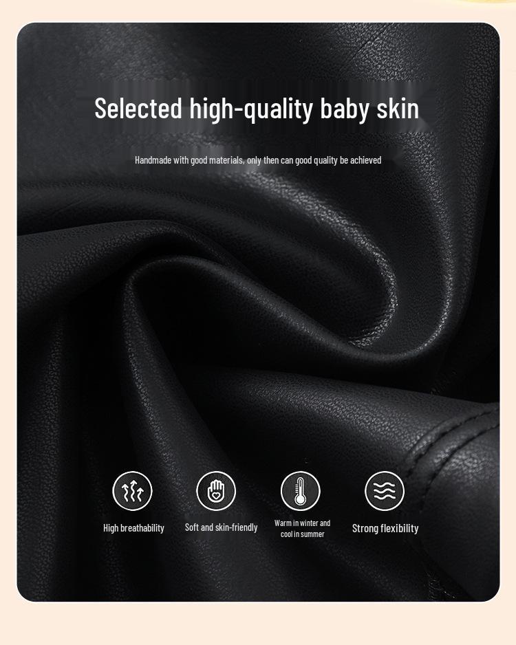 2024 High-End Women's Fleece-Lined Leather Leggings - High Waist, Skinny Fit