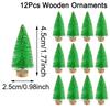 8pcs Artificial Mini Christmas Pine Tree Wooden Multicolor Neol Xmas Tabletop Ornament Decor Christmas Decorations for Home