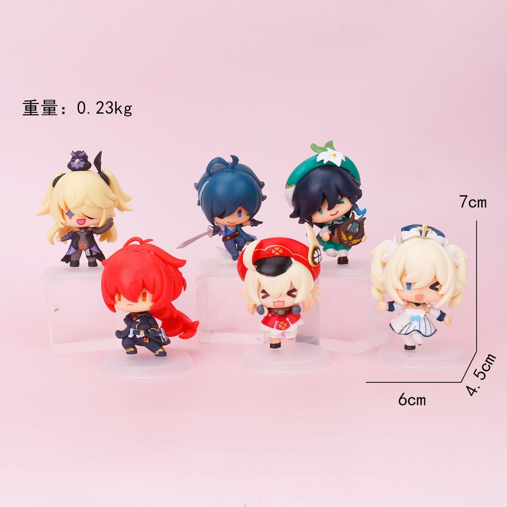 Genshin Impact Raiden Shogun Paimon Klee PVC Anime Figurine Set Collectible Toy For Fans Desk Home Decor Birthday Holidays Gift