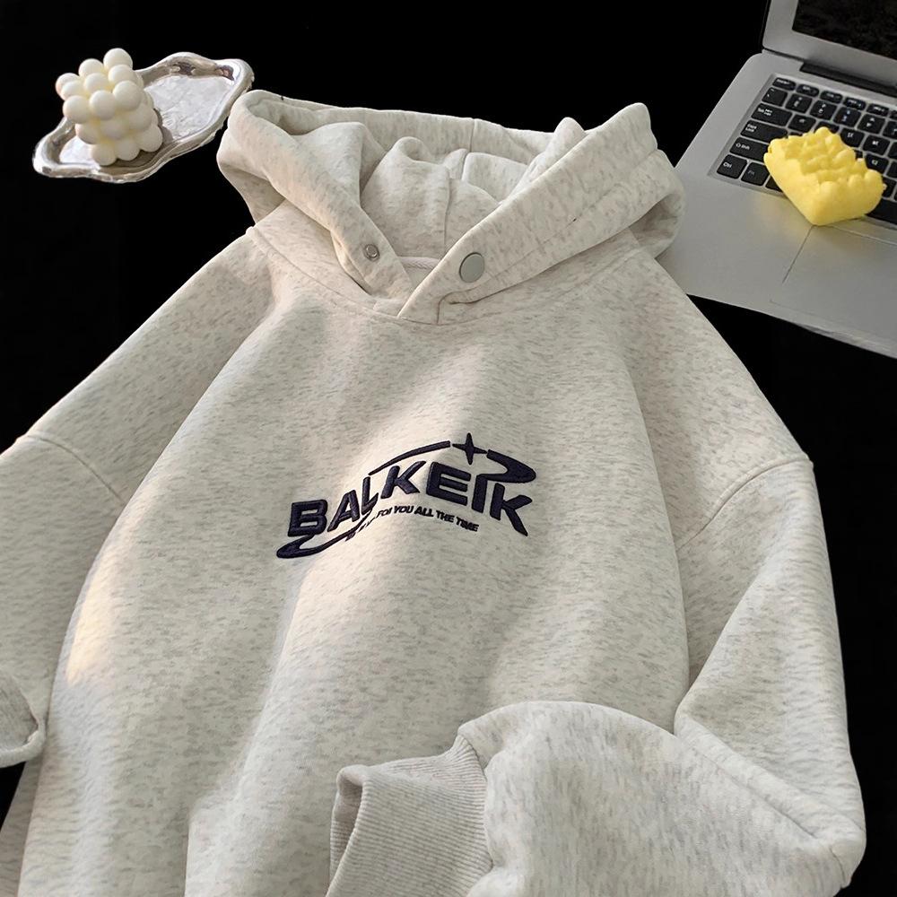 American Hooded Sweater Men's Autumn Teen High-end Loose Coat