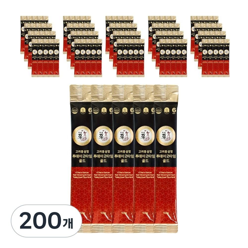 Pungnyeonbogam 6-Year-Old Korean Red Ginseng Extract Today Good Time Gold Red Ginseng Sticks Bulk Packaging 10g 200 Pcs