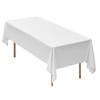 White Tablecloths for Rectangle Tables, 6 Pack, 60 X 102 Inches, Reusable and Machine Washable Table Clothes, Wrinkle-Resistant Polyester Fabric Table