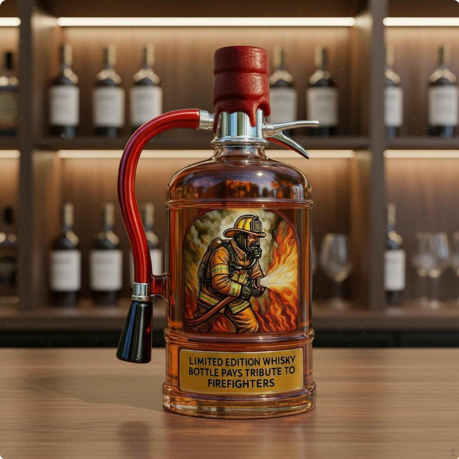 Fire Suppression Decanter Firefighter Tribute Spirit Bottle Novelty Glass Beverage