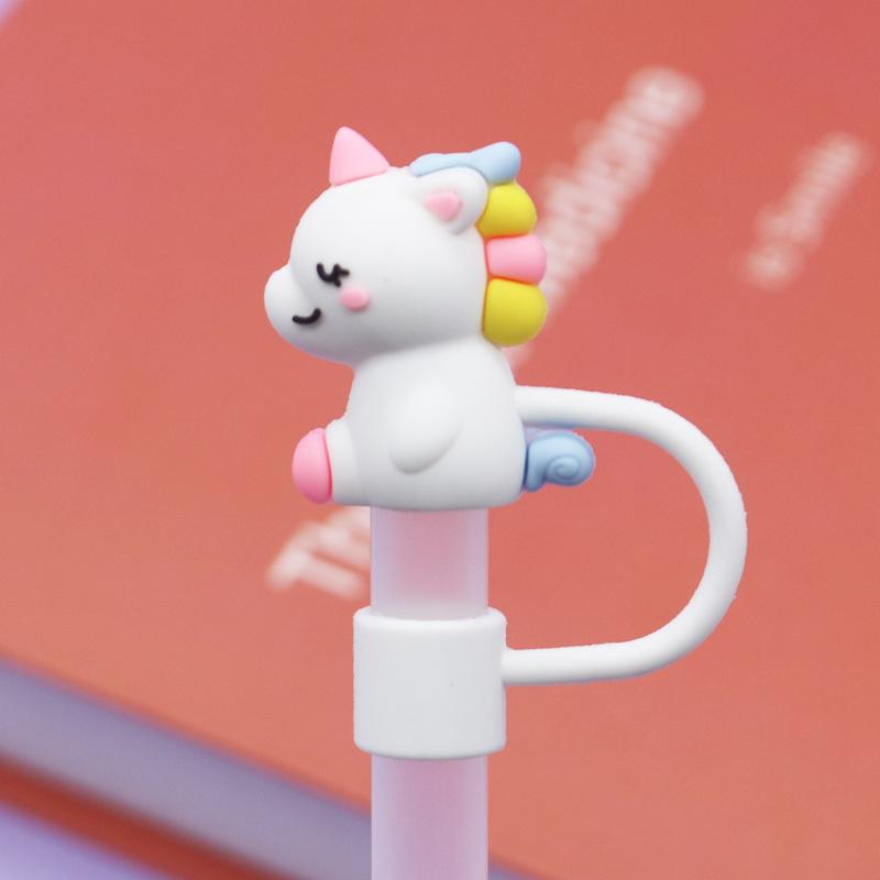 Cartoon Straw Sealing Tools Silicone Straw Tips Drinking Dust Splash Proof Plugs Cover Creative Cup Accessories 6-8mm