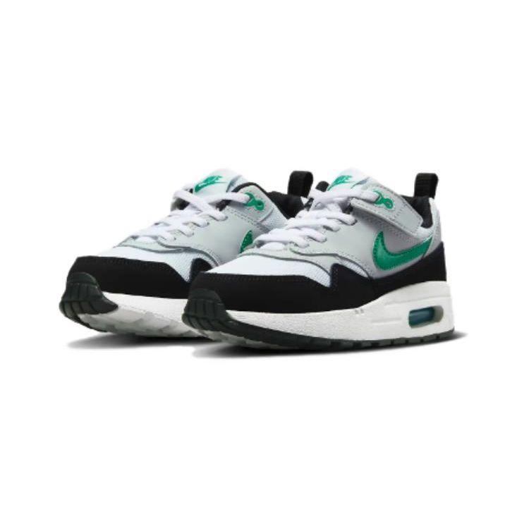 Nike Air Max 1 EasyOn PS Black Stadium Green Kids Sneakers White Pure-Platinum DZ3308-108
