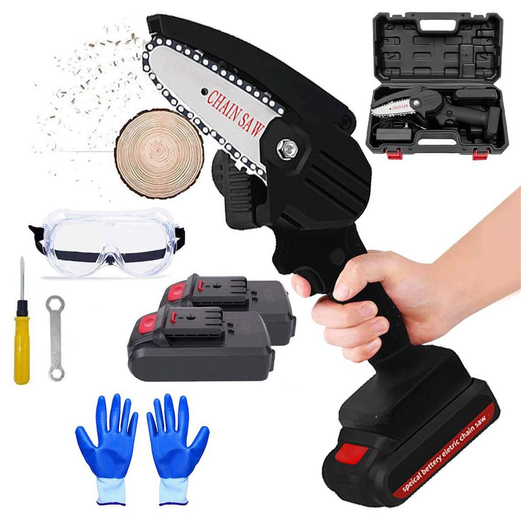 THE ELECTRIC CHAINSAW EVER BATTERY-POWERED WOOD CUTTER US Plug 4 INCH