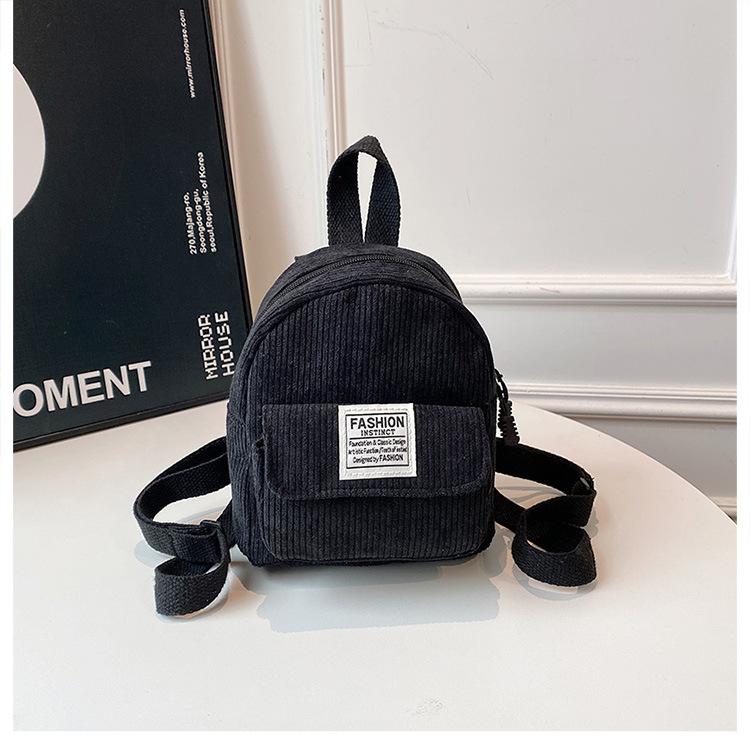 

Мини-рюкзак милый OL пригородный маленький косметичка бархатная текстура студенческий универсальный однотонный рюкзак школьный портфель чёрный