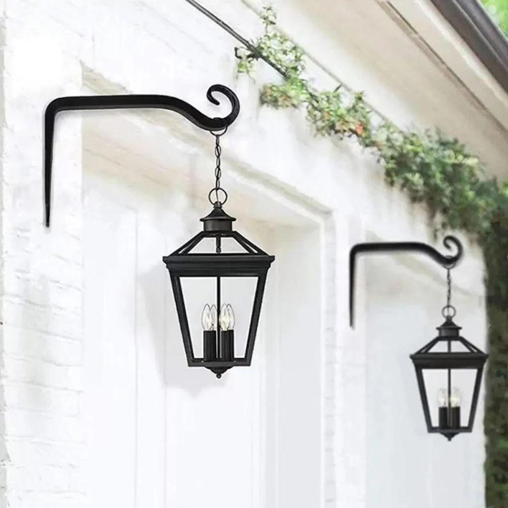 Multi-purpose Hanging Plant Stand Hooks Wrought Iron Hanging Plant Brackets Flower Pot Rack  Home
