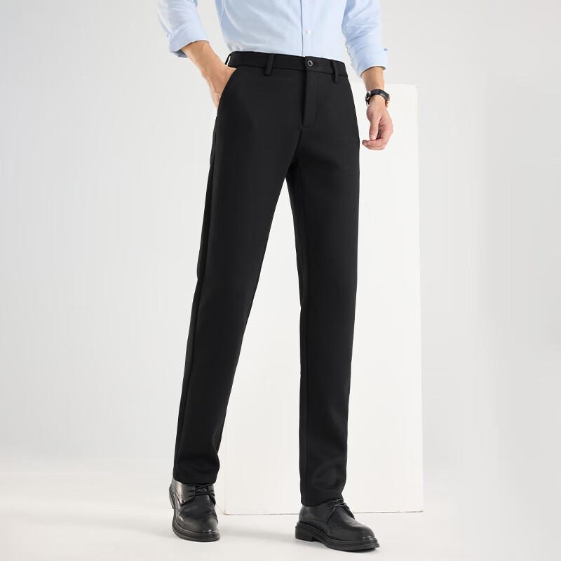 Men's Thickened Warm Straight Business Casual Pants