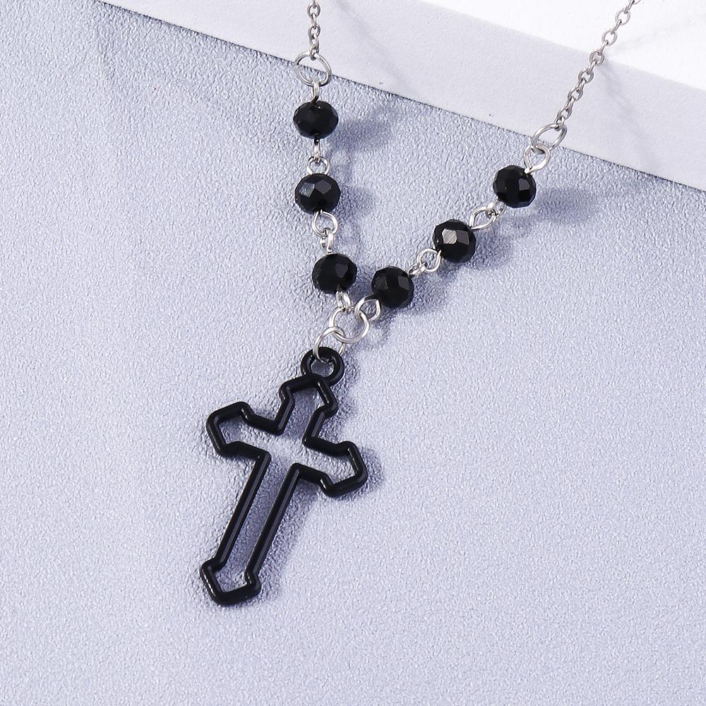 Gothic Skull Love Heart Necklace for Women Men Religious Crucifix Necklaces Punk Jewelry Gifts