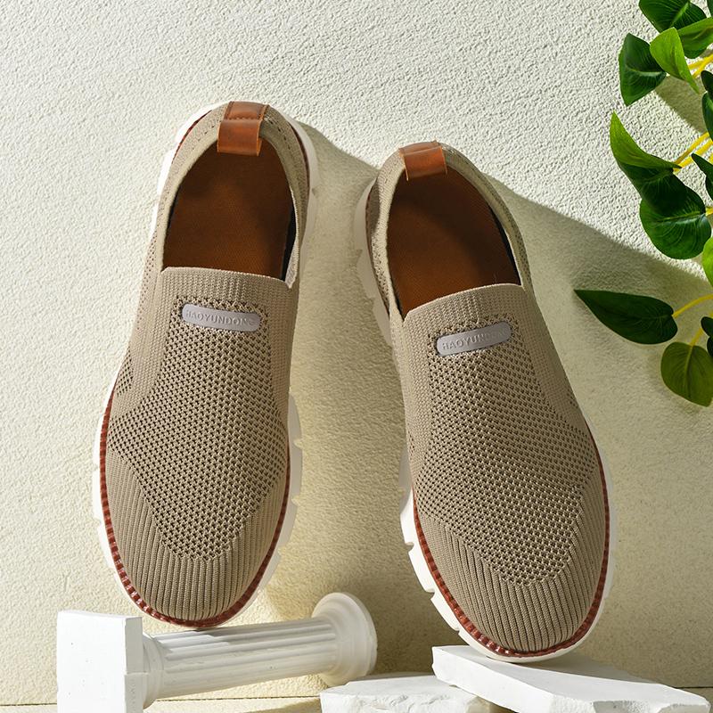 Summertime New Mens Athletic Shoes Airy Mesh Cloth Shoes Outside Daily Wear Shoes Mens Anti-Skid Flying Woven Shoes Plus Size 50