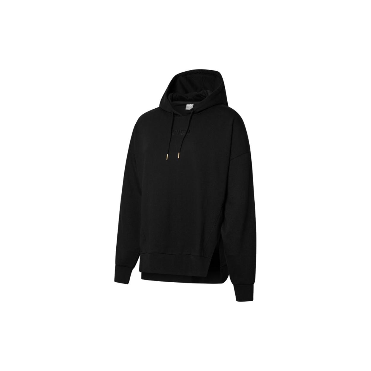 (WMNS) PUMA Her Solid Color Sports Drawstring Hoodie Black Women s 847688-01 XL