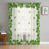 St. Patrick's Day Vorhänge Wohnzimmer Küche Kleeblätter Tüll Glück Reichtum Irisches Design Chiffon Vorhang Lichtfilternd Polyester Fensterbereich