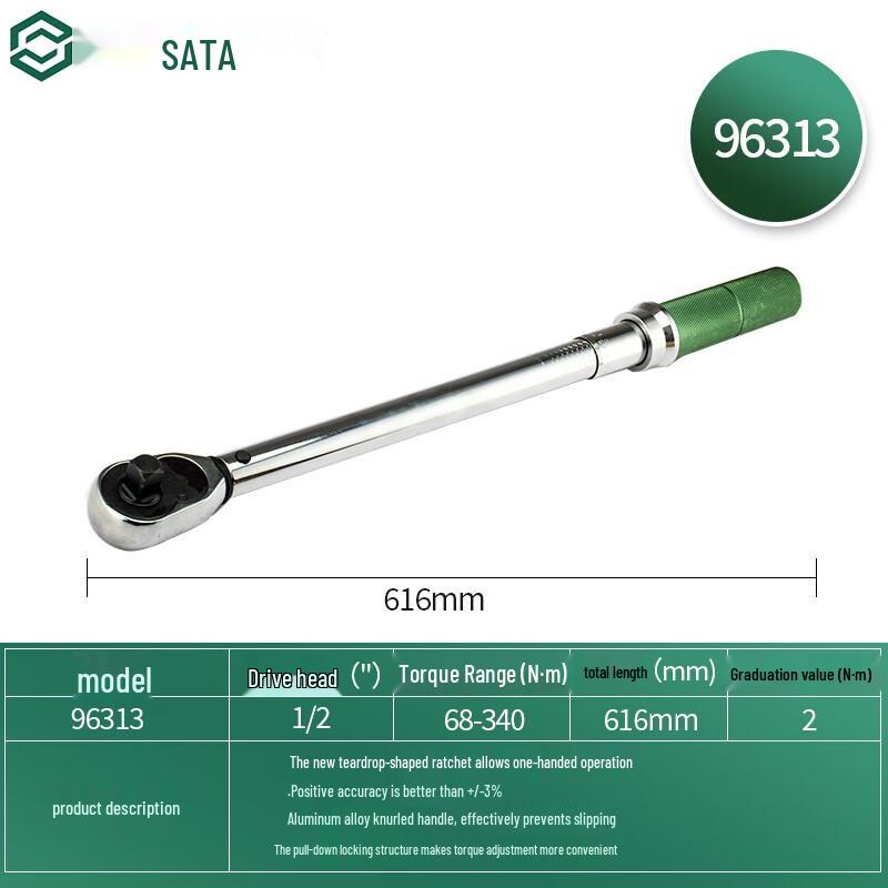 SATA 1/2" Professional Adjustable Torque Wrench (68-340Nm)