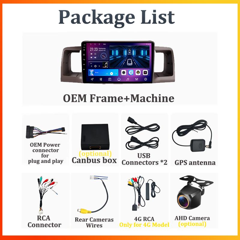 Android 14 For Toyota Corolla E130 E120 2000-2004 Car Multimedia Video Player Carplay Screen Intelligent Systems GPS Navigation