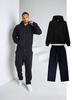 Set Streetwear Hip Hop Americano: Felpa con cappuccio e pantaloni della tuta tinta unita larghi