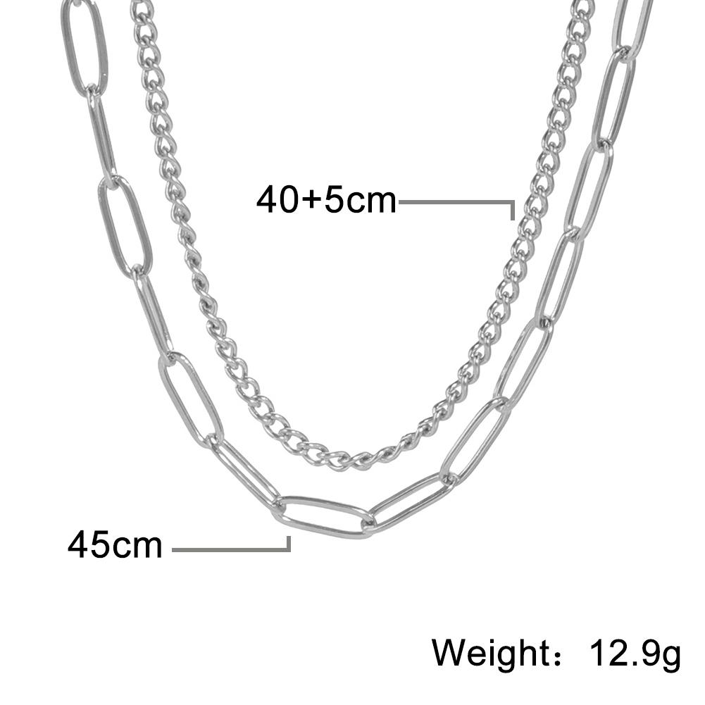 

My Shape Stainless Steel Multilayer Necklaces for Women Men Fashion Clip Beads Choker Chain Party Jewelry Gifts for Boys Girls