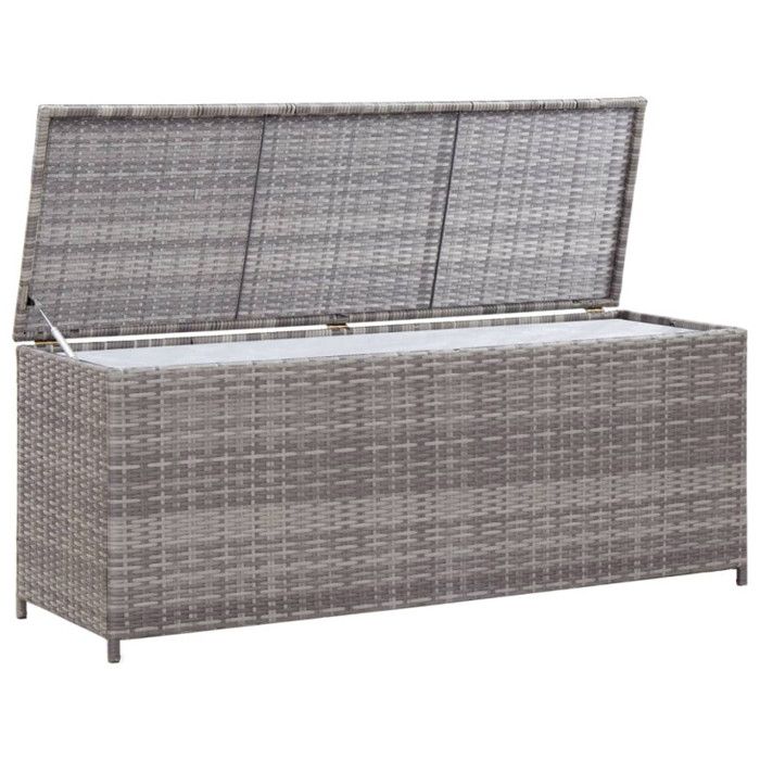 VidaXL Boîte de Rangement de Jardin Coffre de Rangement Banc de Stockage Patio Terrasse Extérieur Gris 120x50x60 cm Résine 46460