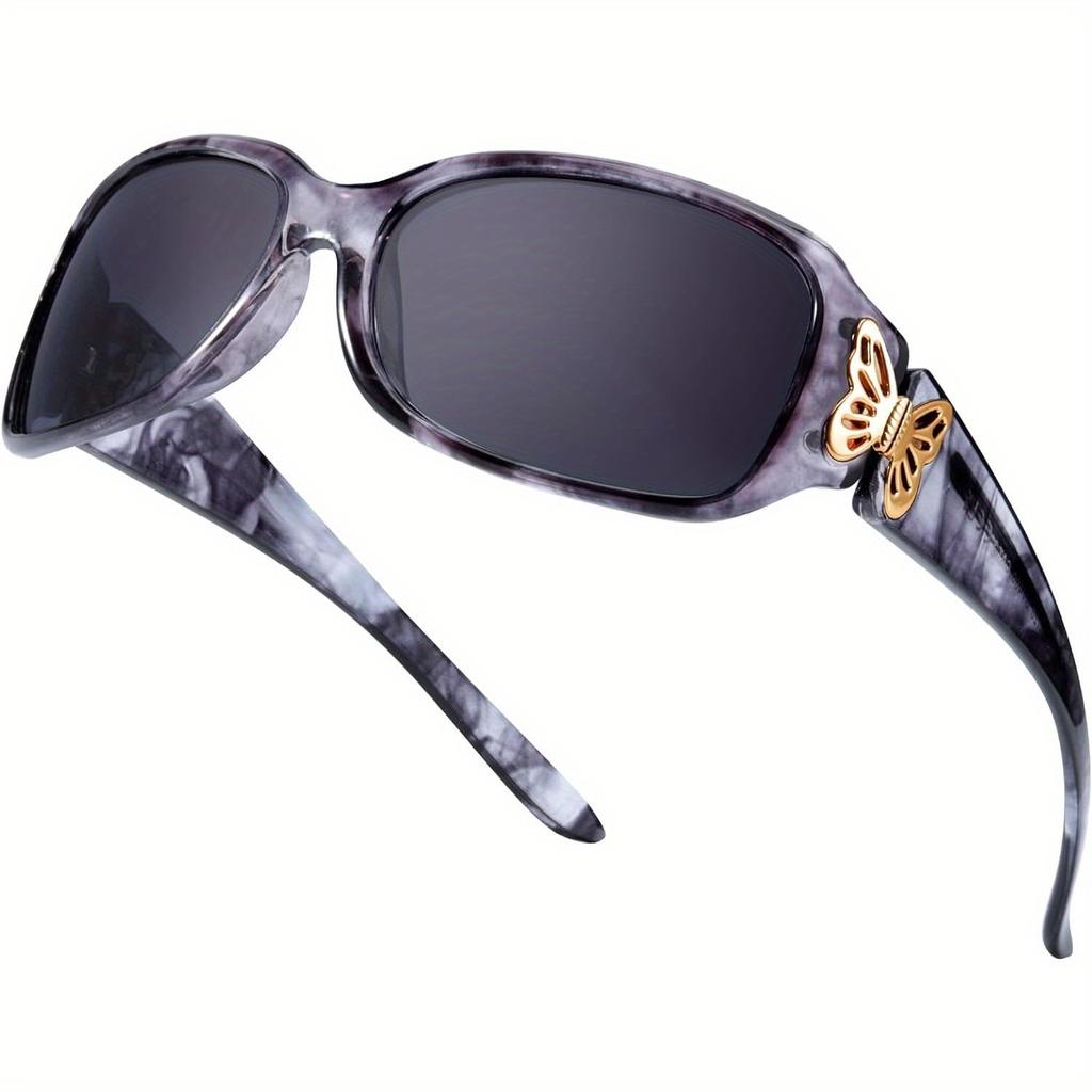 Fashion Glasses for Women Polarized Protection Wrap Around Glasses Trendy Butterfly Decor Fashion Accessories