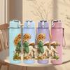 1PC Little Girl Sit Under Tree Scene Print 750ml Color Plastic Sports Water Bottle Leakproof Flip Straw Lid Suitable for Sports Office Home Use