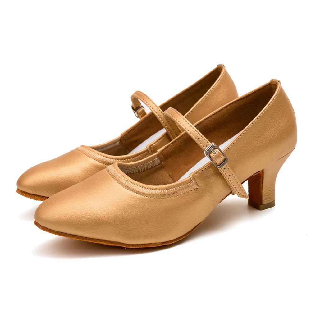 Mittelhohe Moderne Tanzschuhe Damen Geschlossene Zehe Leder Damen Tango Walzer Latein Party Ball Tanzschuhe Absatz 5cm