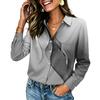 Women's Color Long Sleeve Button Down Blouse with Pocket for Work Casual
