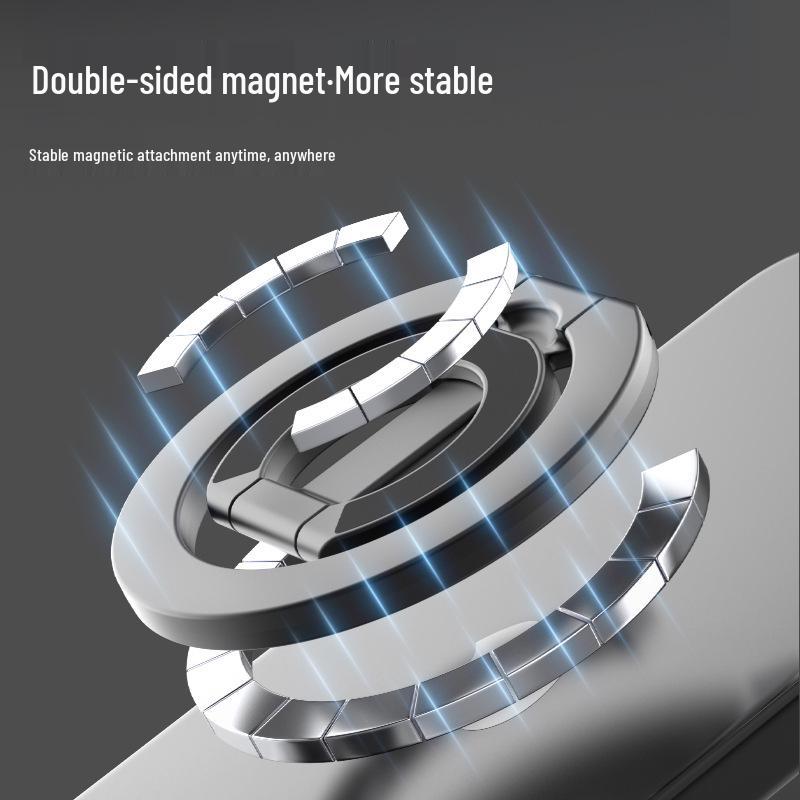 Duální magnetický držák na telefon: Stolní a do auta, Skládací kovový design pro živé vysílání, Samospoušť a 360° rotace.