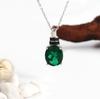 Vintage Pendant Created Oval 10*12mm Emerald Nano 925 Sterling Silver Necklace Fine Jewelry for Women's Proposal Gorgeous Gifts