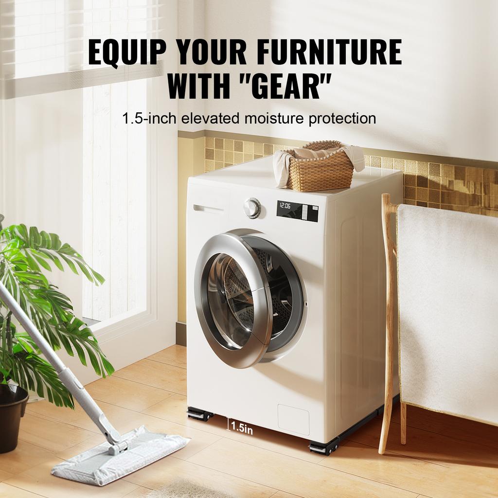 SucceBuy 660 Lbs Furniture Dolly Appliances Mobile Base Washing Machine Fridge Stand Movers for Refrigerators Dryers Dishwashers