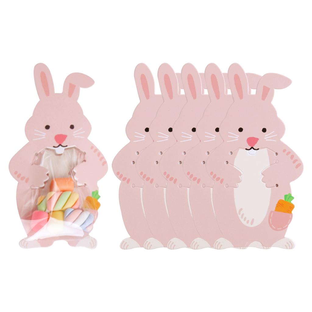 Cute Rabbit Candy Box Easter Party Pink Bunny Gift Box Chocolate Cookie Packaging Box Spring Easter Treat Bag Kids Birthday Gift