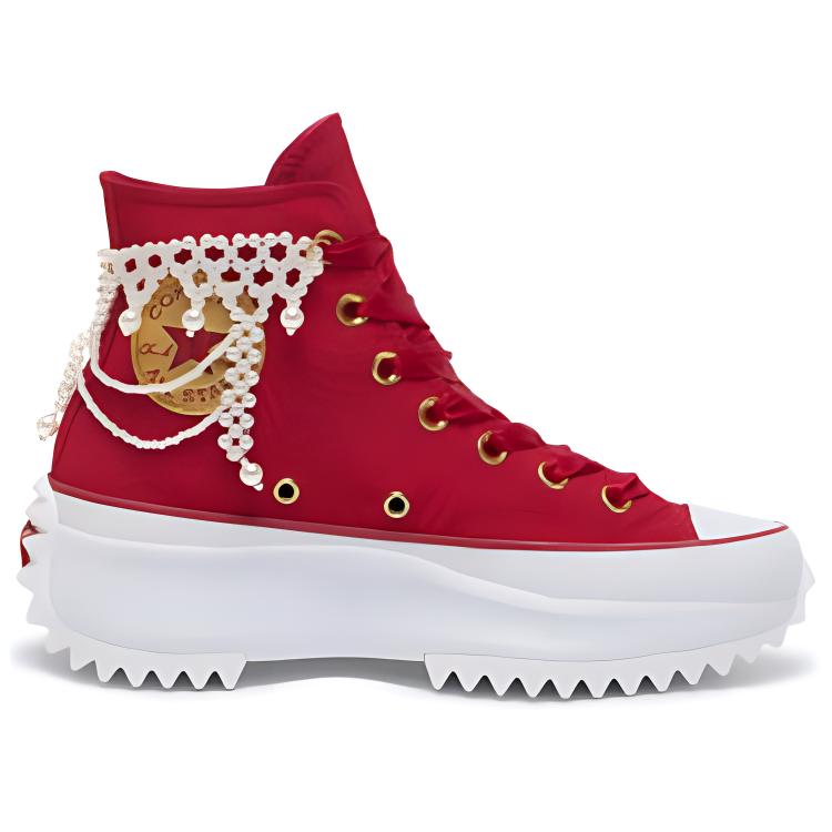 Converse Run Star Hike Fashion Comfortable High-Top Canvas Shoes Unisex Sneakers Red A12770C