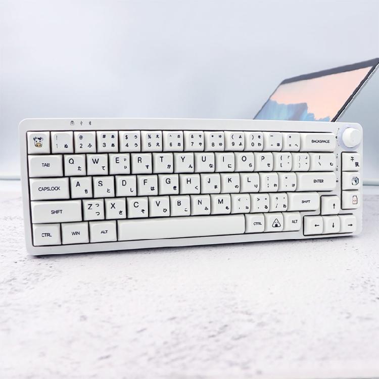 XDA Profile PBT Keycaps Japanese Characters 126PCS Milk White Minimalist Theme for Mechanical Keyboard Customizers