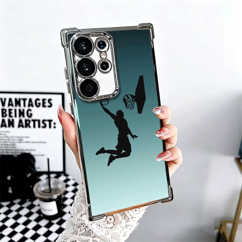 Basketball Sports Aesthetics Plating Phone Case For Samsung Galaxy S24 S25 FE S26 Edge S23 Ultra S22 S21 Plus S20 Anti-Fall Aira