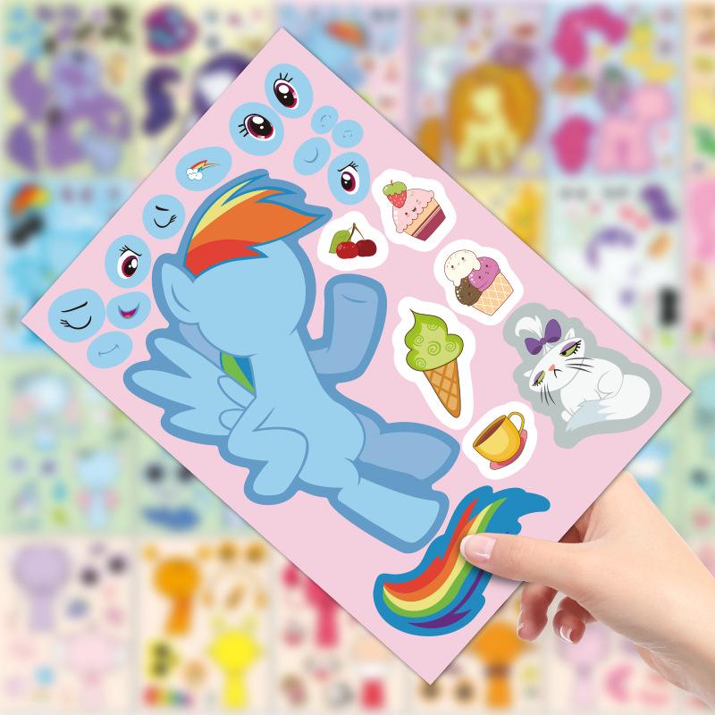 Large Creative Pony Stickers: Cute Cartoon Animals for Children's DIY Decor & Rhythm Box
