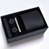 Gift Box Men'S Tie Square Scarf Cufflinks Tie Clip Five-Piece Set, Formal Business Blue Stripes