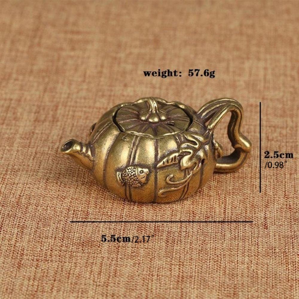 Antique Pumpkin Teapot Pure Copper Copper Teapot Tea Pet Desktop