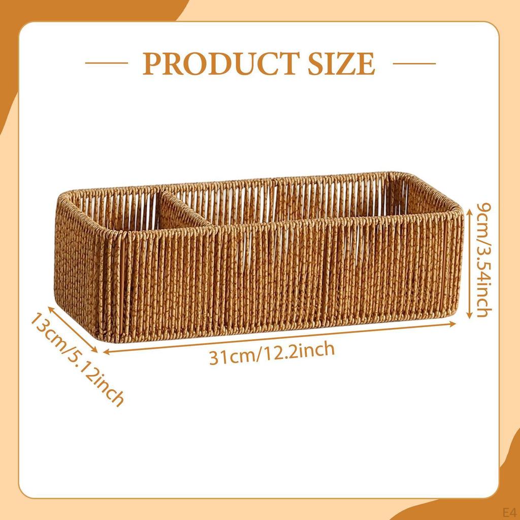 Tissue Box Cover Decorative Paper Case Dispenser Imitation Rattan Woven Holder Napkin