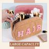 Preppy Makeup Bag Chenille Letter Fluffy Cosmetic Storage Pouch Fuzzy  Travel Toiletry Bag Gift for Women and Girls