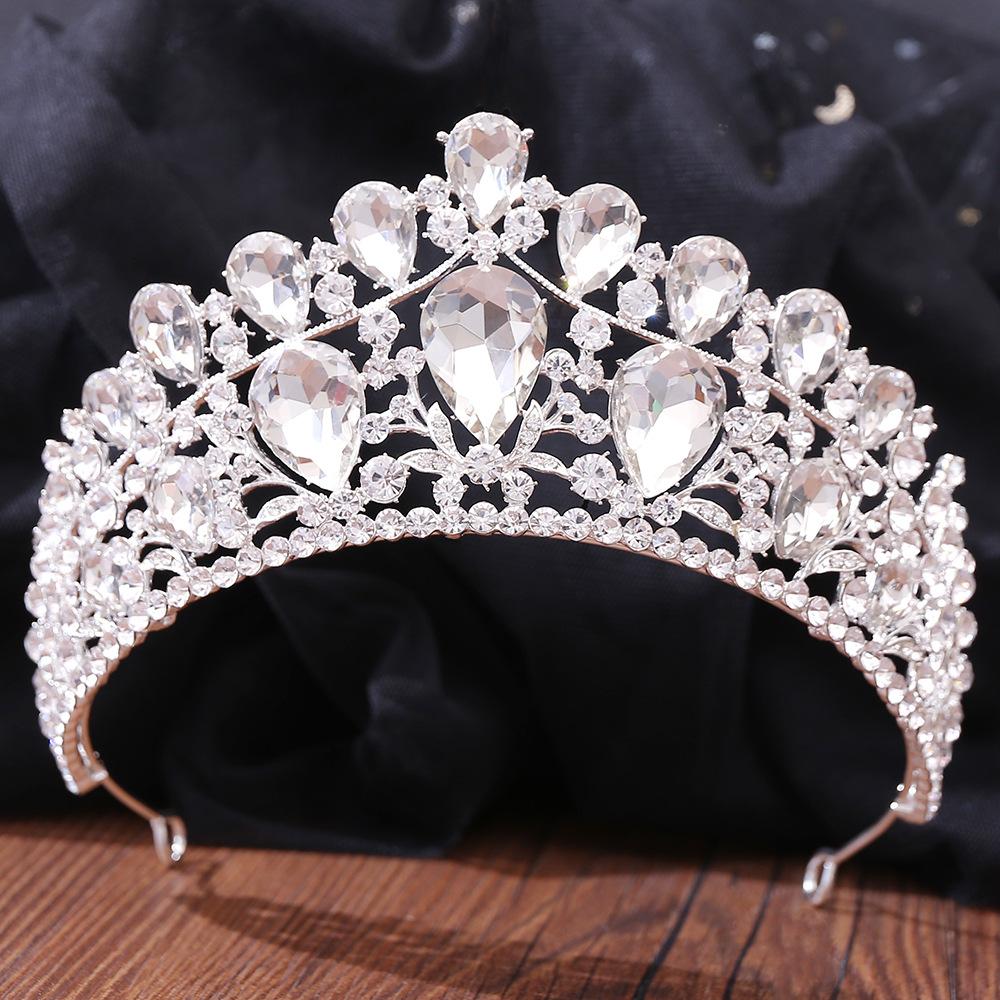 Classical Dazzling Gold-color Opal Tiara Full Of Retro Atmosphere Designed For Ladies' Performance Party Wedding Jewelry