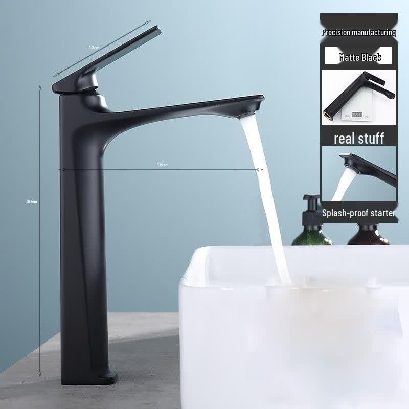 Elegant Black Tall Basin Faucet