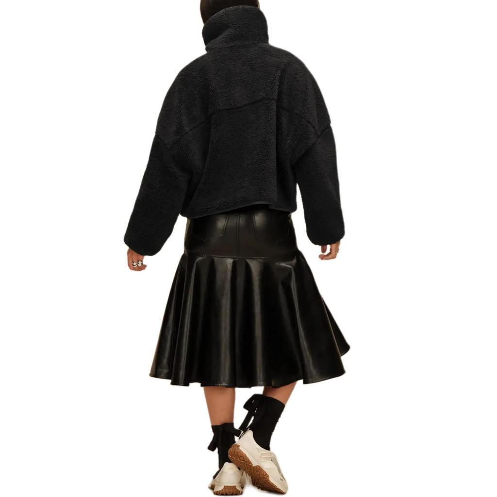UGG Velvet Jackets Women's Ink Black Stand Collar Moderate (Unisex) Velvet Jackets 1180610 | Ink