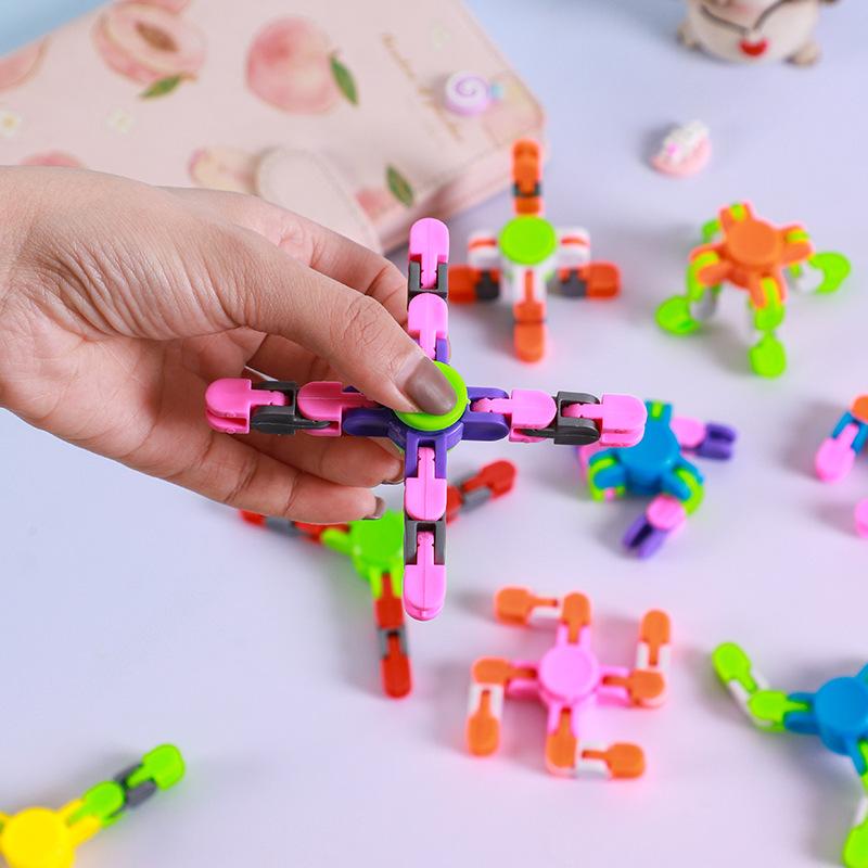 Diy Deformable Chain Fidget Spinner Stress Relief Decompression Toy Parent-Child Games Desk Toy For Kids Birthday Party Gifts