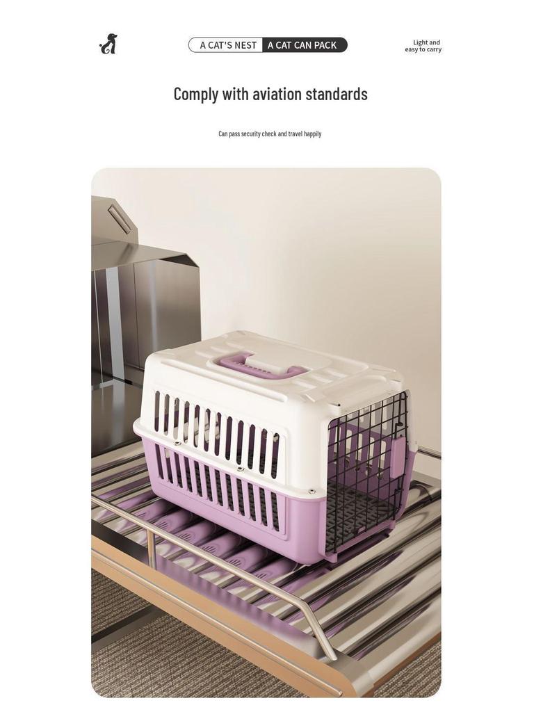 Mee Portable Pet Carrier for Cats and Dogs - Travel Air Transport Cage for Small & Medium Pets